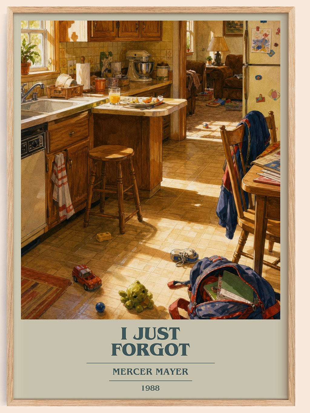 I Just Forgot book cover book poster by Mercer Mayer – framed literary art print