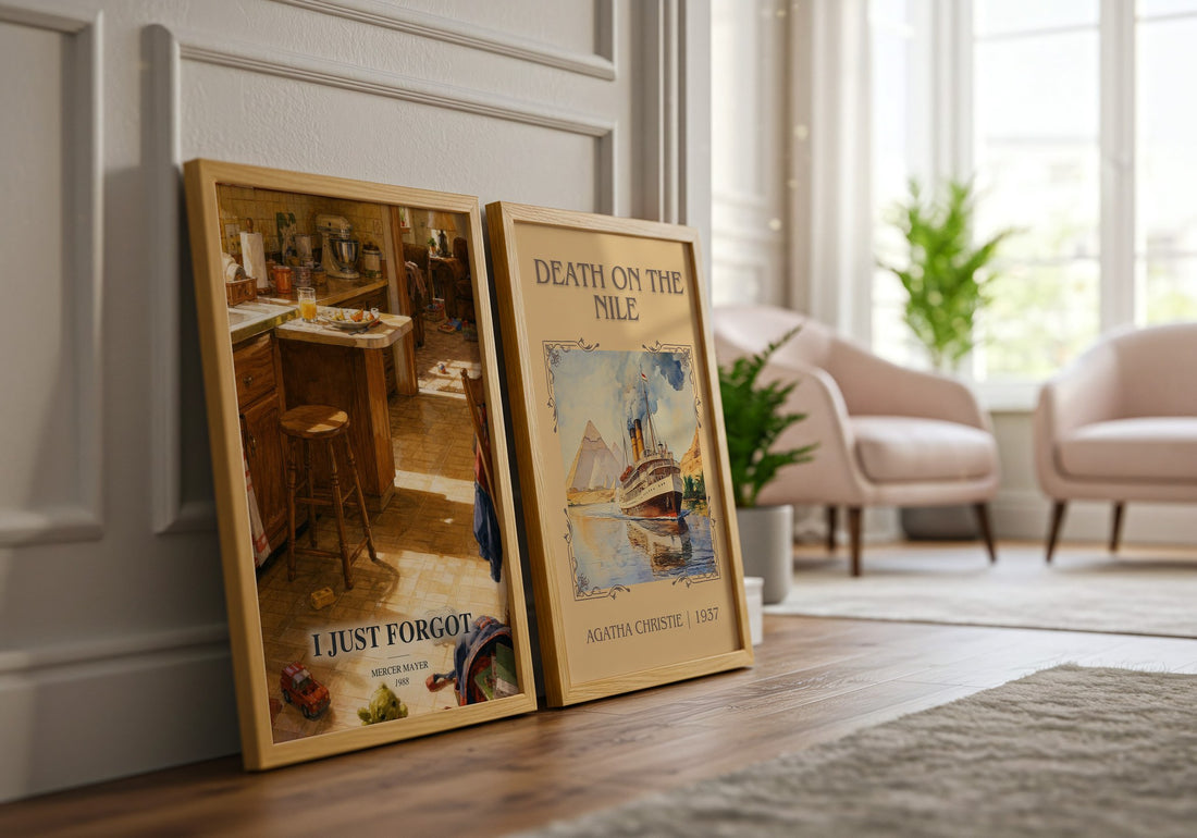 I Just Forgot watercolour print framed by window – literary home decor