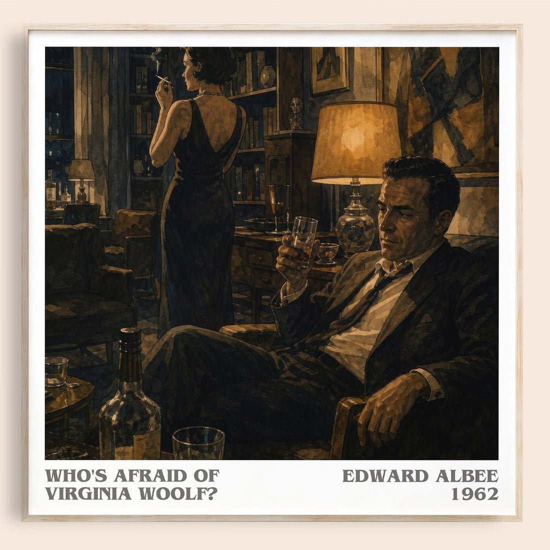 Who's Afraid of Virginia Woolf? literary book poster by Edward Albee – framed literary art print