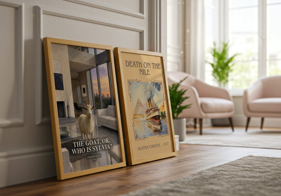 The goat, or, Who is Sylvia? watercolour print framed by window – literary home decor
