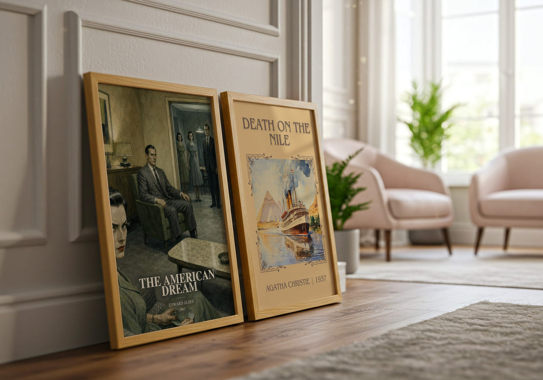 The American dream watercolour print framed by window – literary home decor