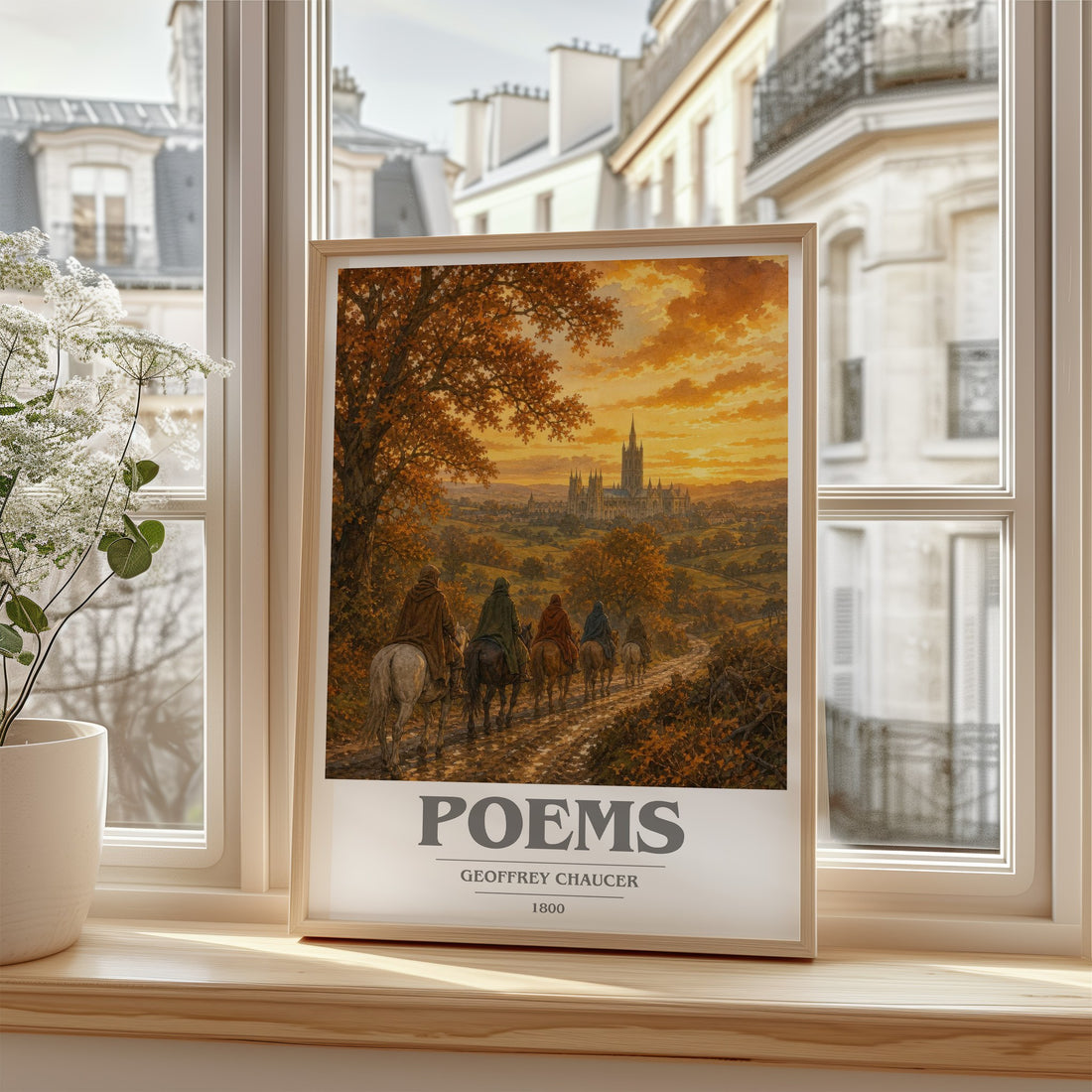 Poems book cover poster colour and style options – Geoffrey Chaucer book art