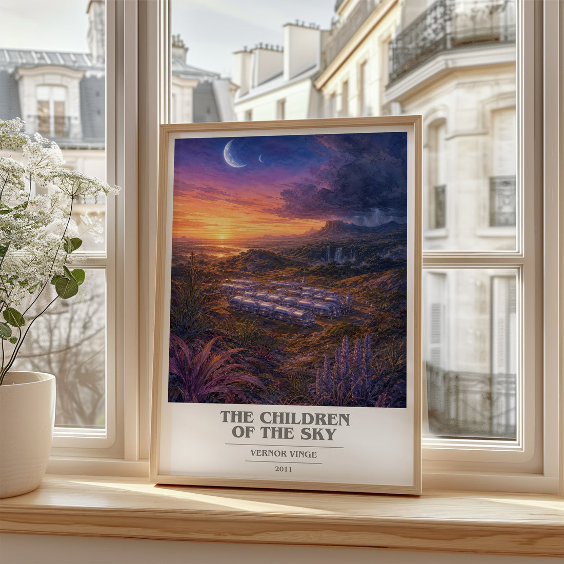 The children of the sky book cover poster colour and style options – Vernor Vinge book art