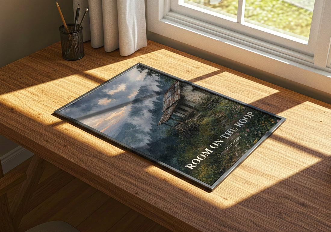Room On the Roop watercolour book poster framed on wall – coming of age wall art