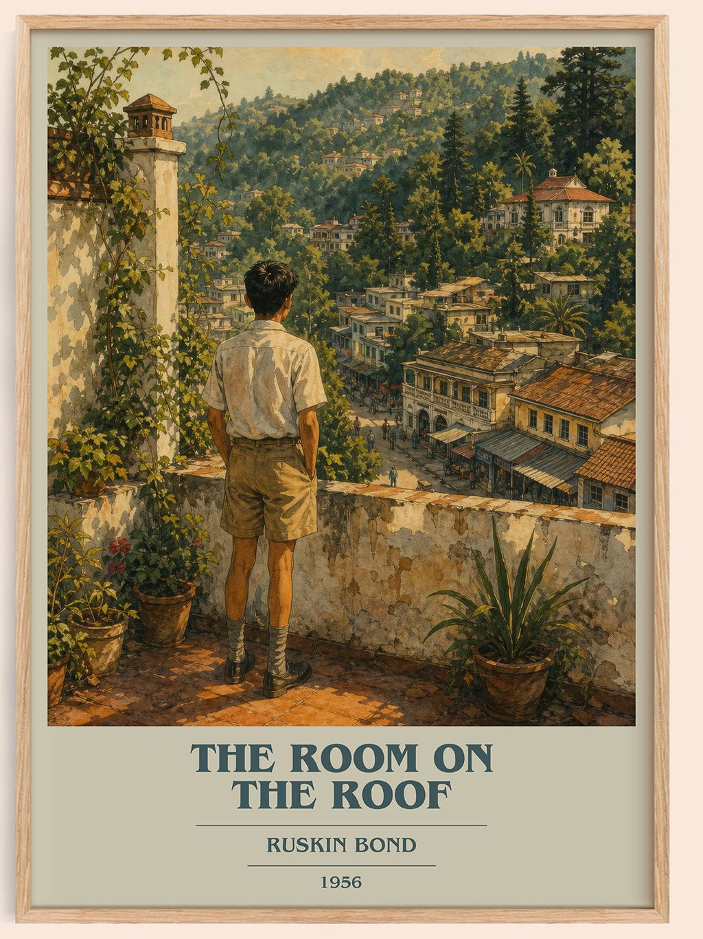 The Room On The Roof book cover book poster by Ruskin Bond – framed literary art print
