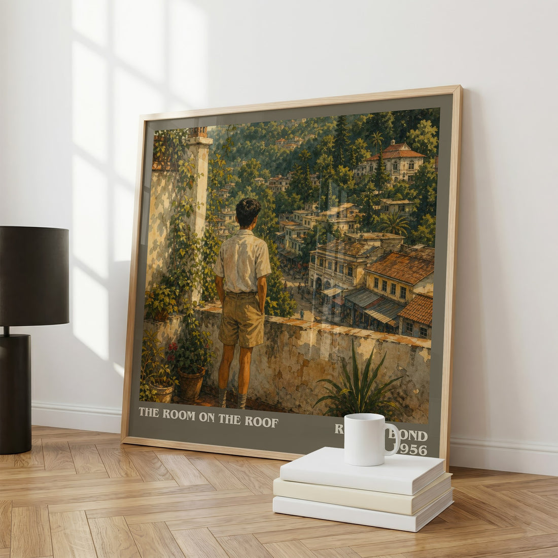The Room On The Roof literary print framed by window – literary home decor