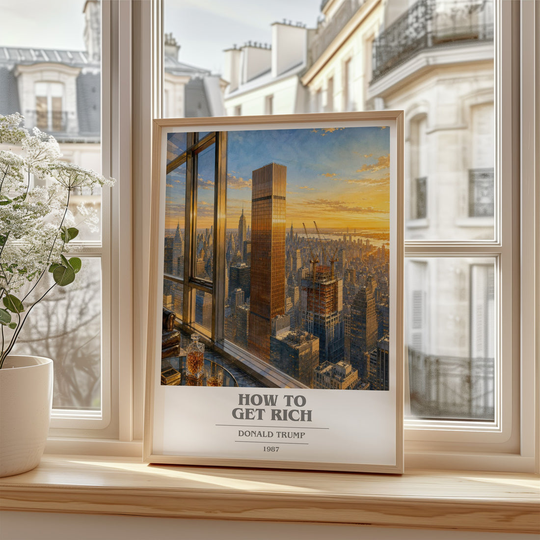 How to Get Rich book cover poster colour and style options – Donald Trump book art