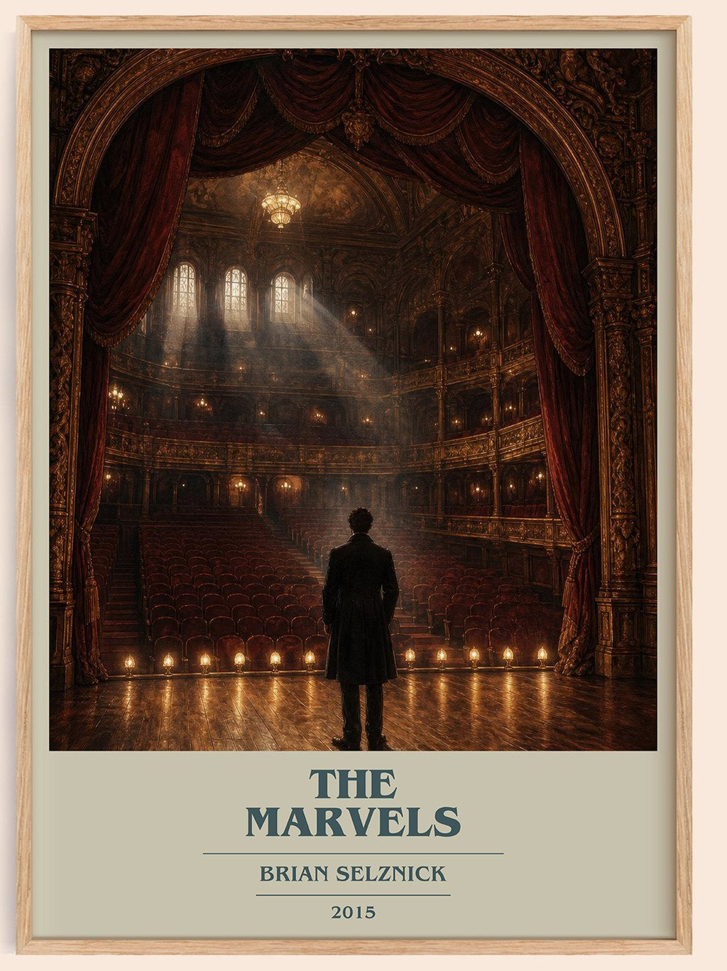The Marvels book cover book poster by Brian Selznick – framed literary art print