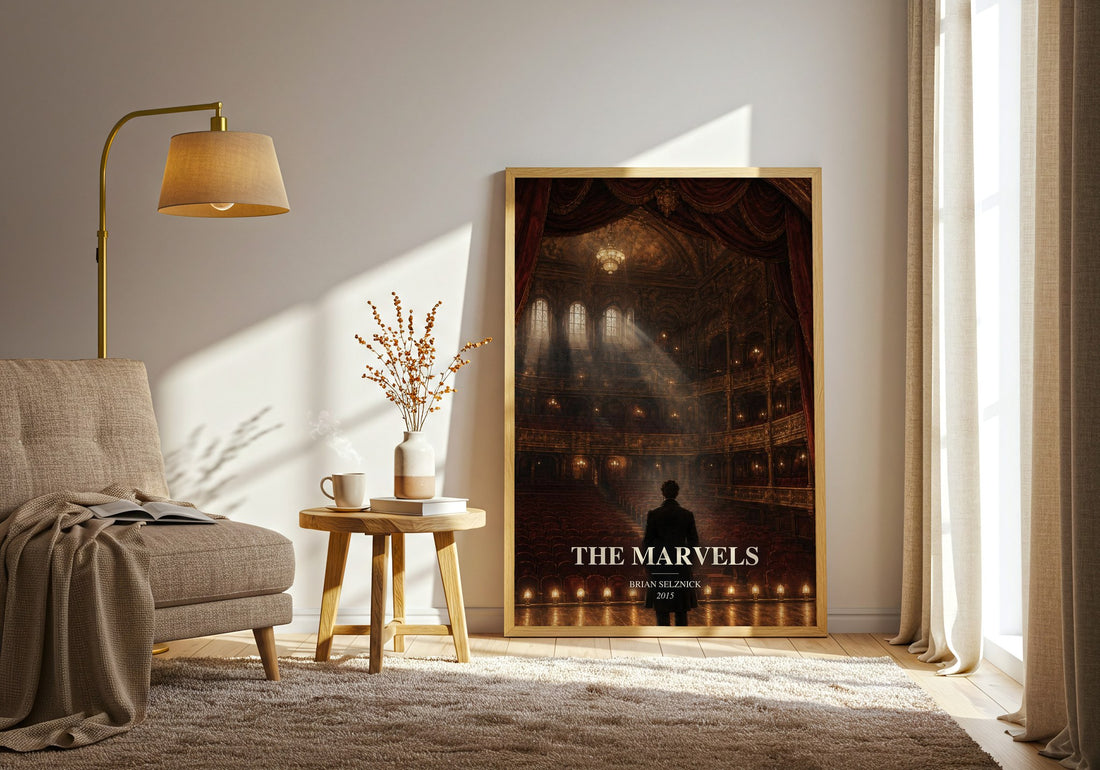 The Marvels watercolour print in frame leaning in hallway – childrens wall art