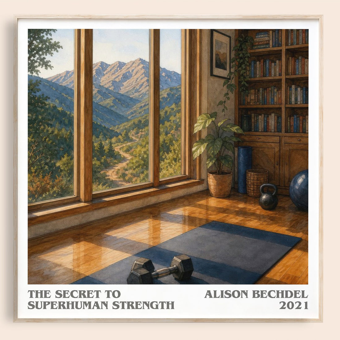 The Secret to Superhuman Strength literary book poster by Alison Bechdel – framed literary art print