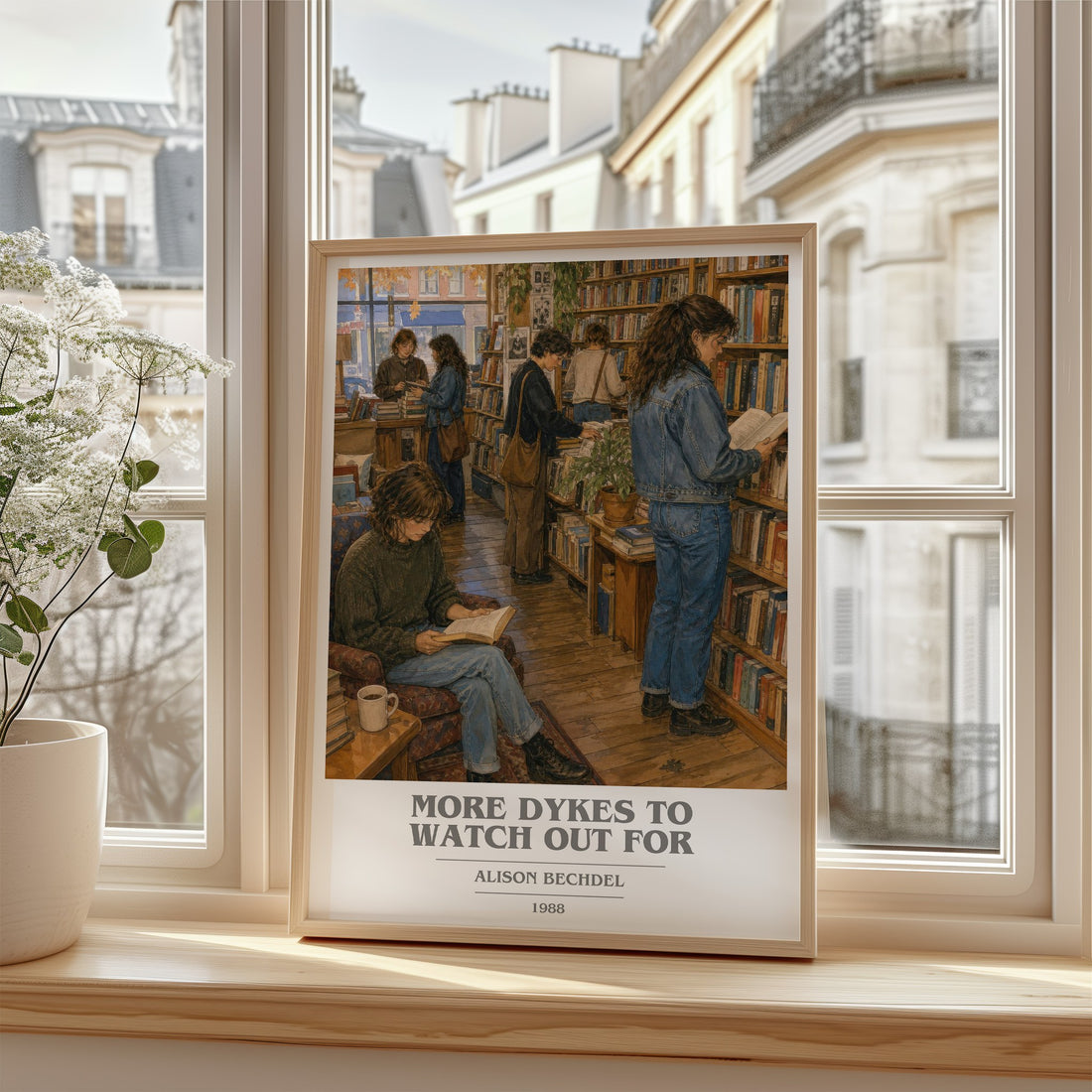 More dykes to watch out for book cover poster colour and style options – Alison Bechdel book art