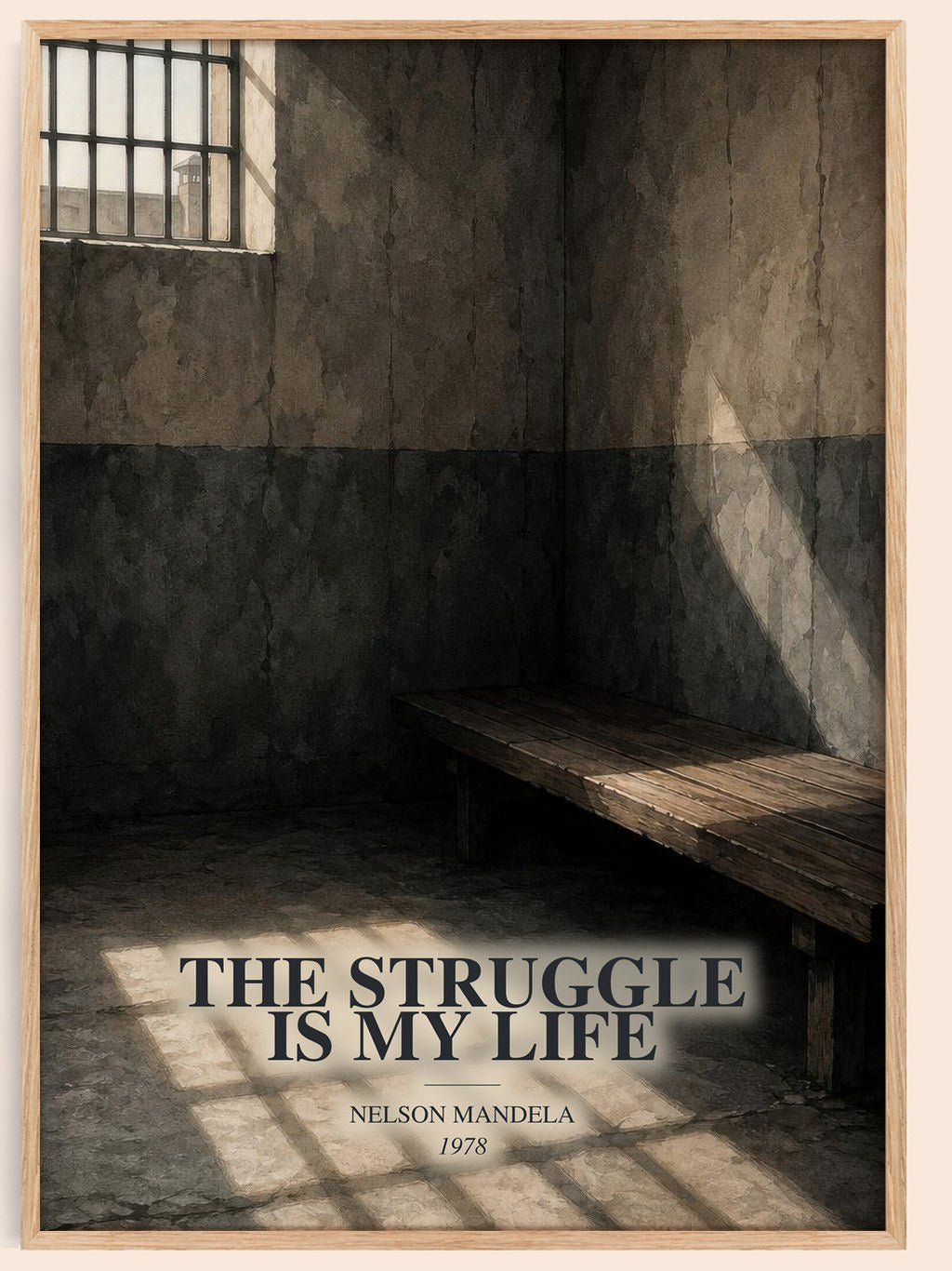 The Struggle Is My Life watercolour book poster by Nelson Mandela – framed literary art print