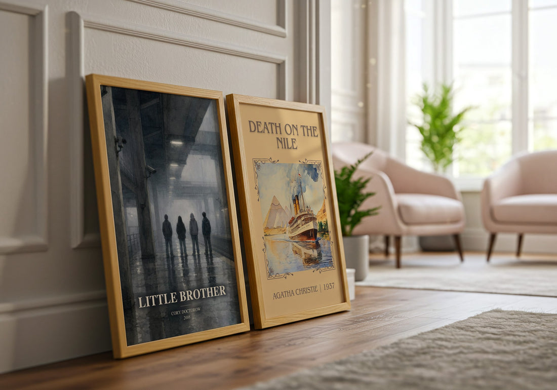 Little Brother watercolour print framed by window – literary home decor