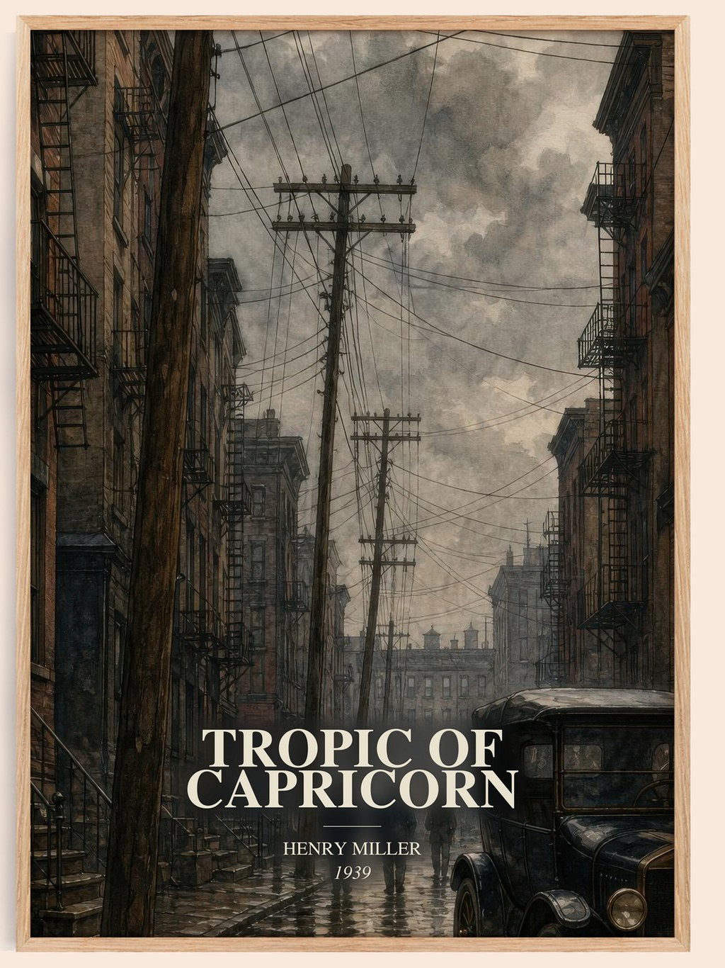 Tropic of Capricorn watercolour book poster by Henry Miller – framed literary art print