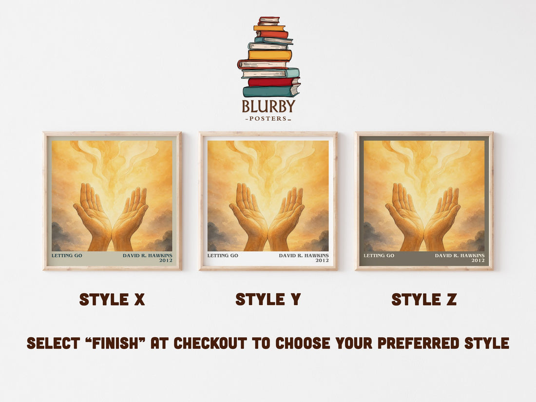 Letting go literary print in frame leaning in hallway – non fiction wall art (mockup)