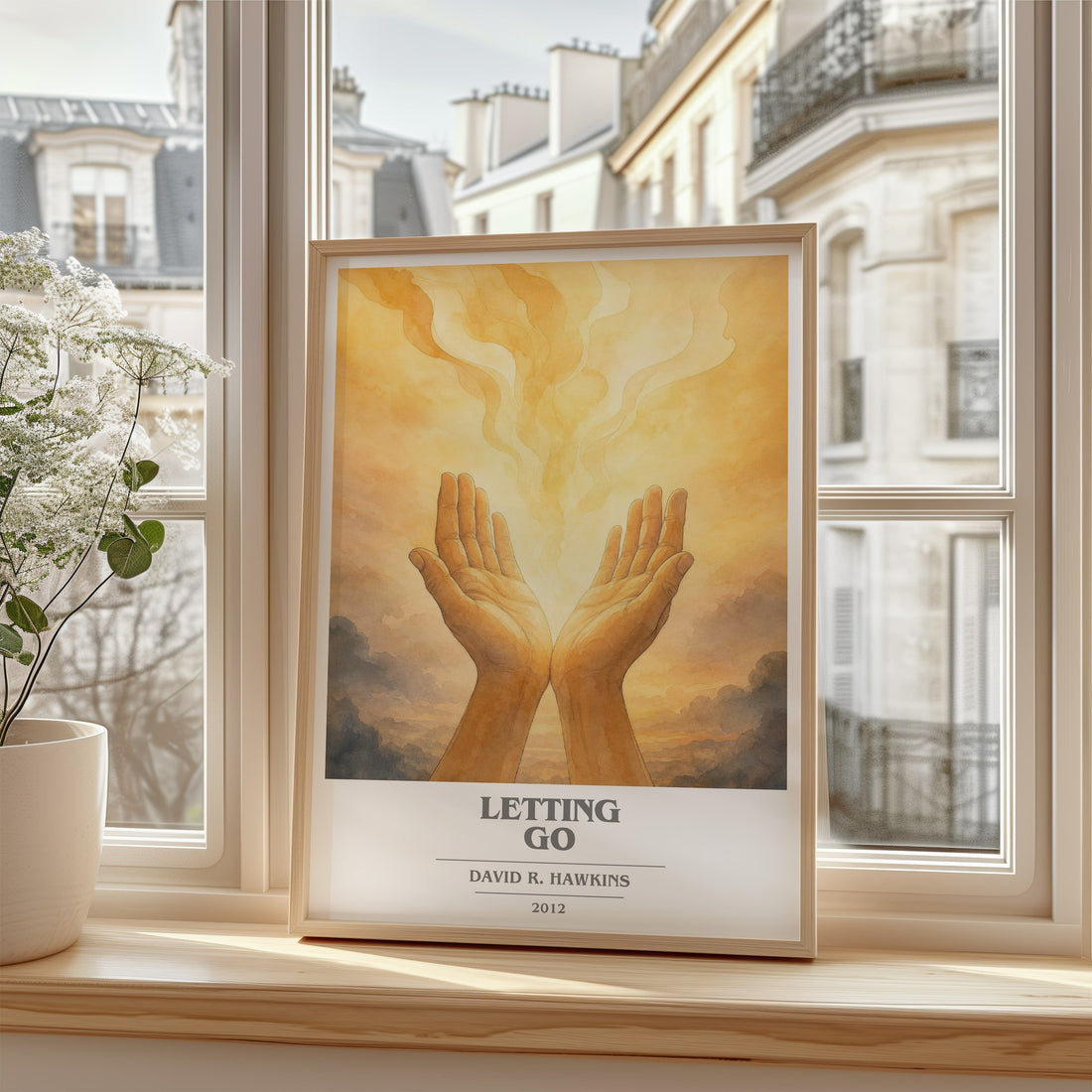 Letting go book cover poster colour and style options – David R. Hawkins book art