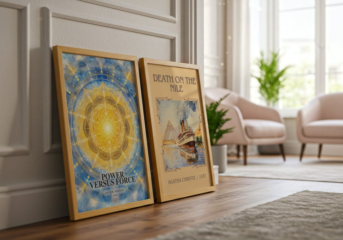 Power versus force watercolour print framed by window – literary home decor