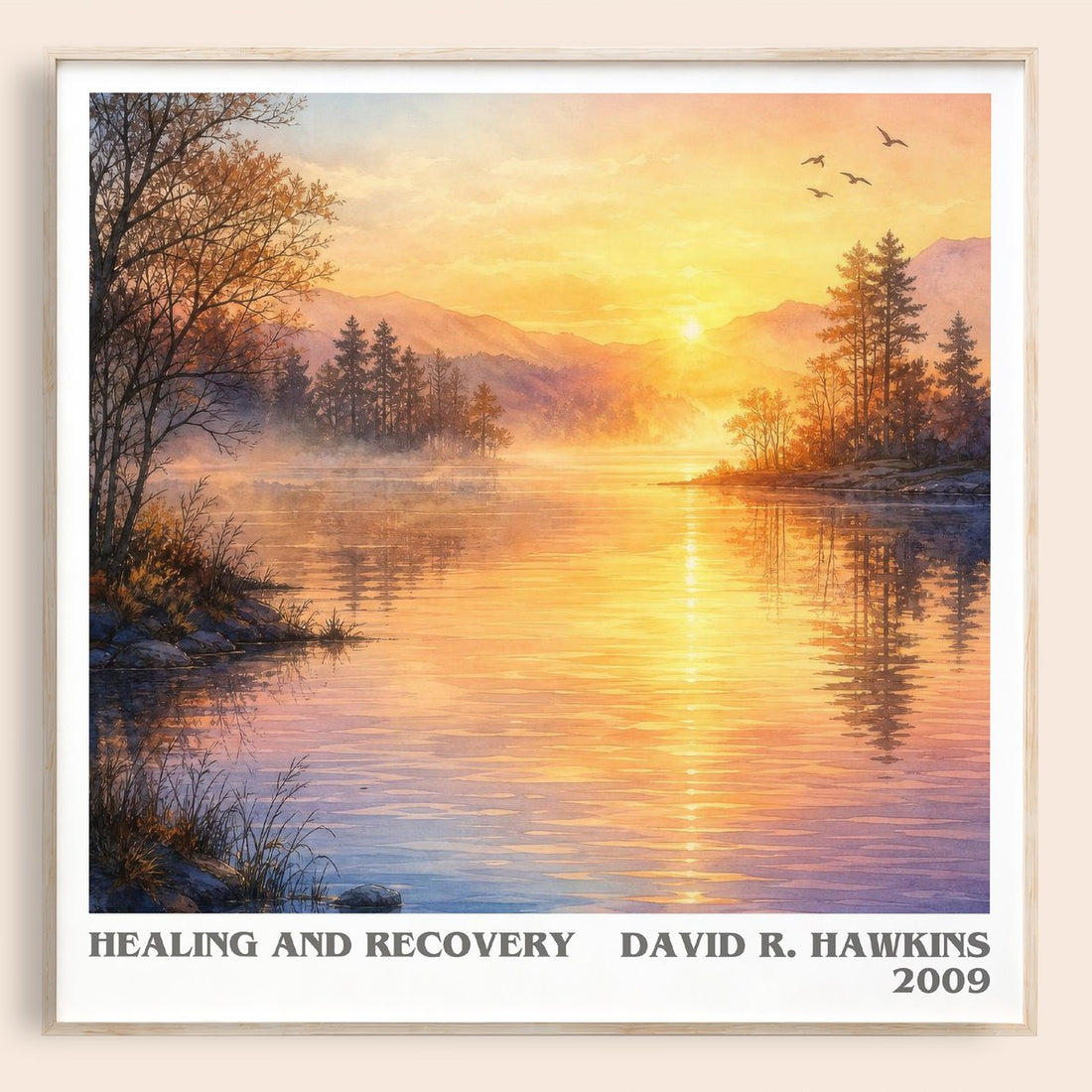 Healing and recovery literary book poster by David R. Hawkins – framed literary art print