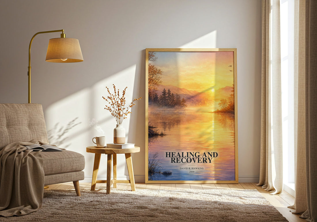 Healing and recovery watercolour print in frame leaning in hallway – philosophy wall art