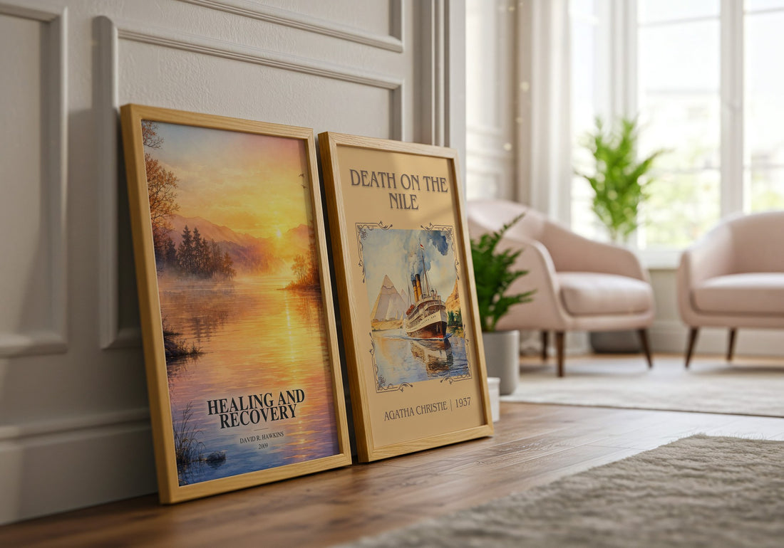Healing and recovery watercolour print framed by window – literary home decor