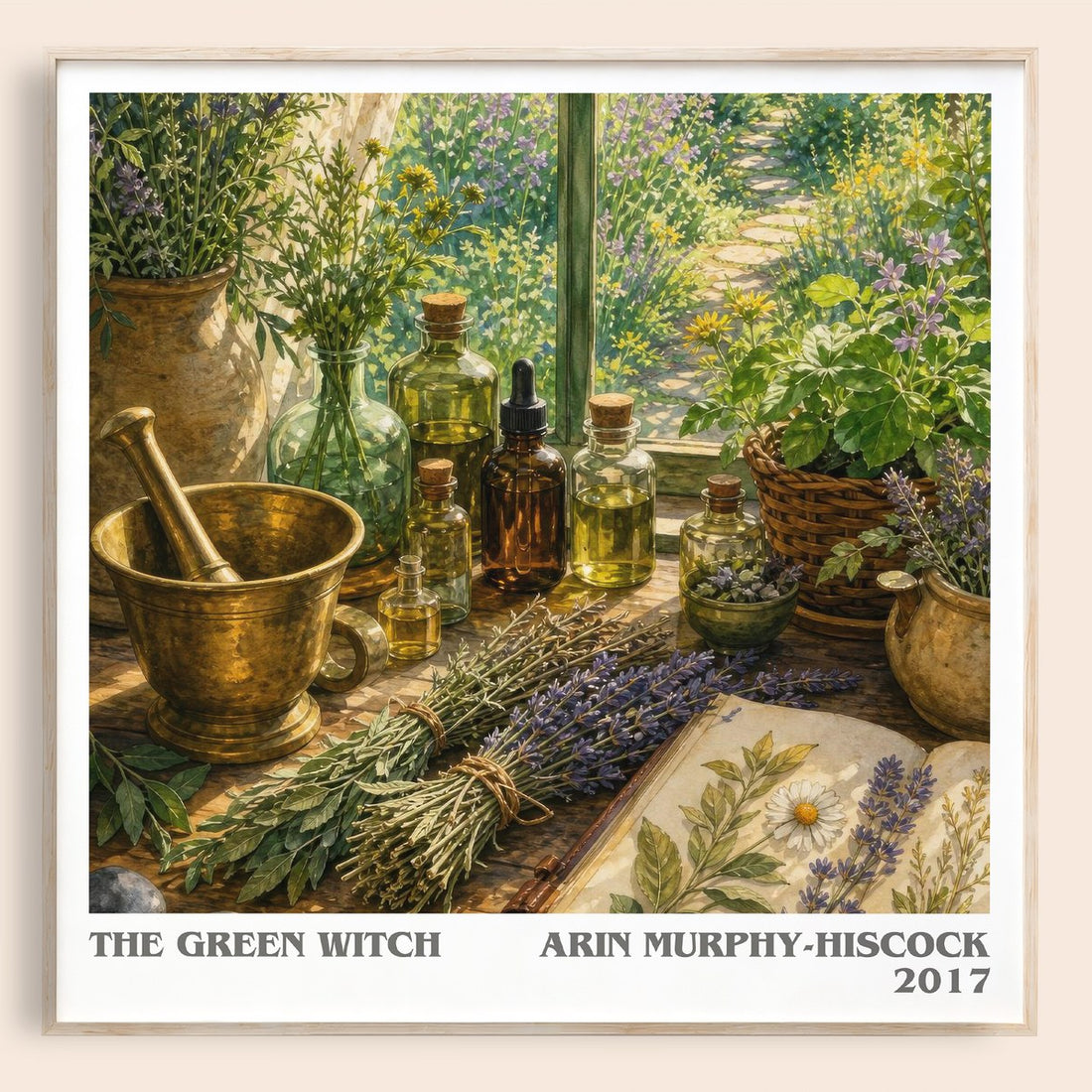 The Green Witch literary book poster by Arin Murphy-Hiscock – framed literary art print