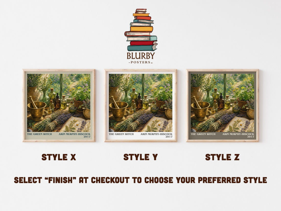 The Green Witch literary print in frame leaning in hallway – non fiction wall art (mockup)