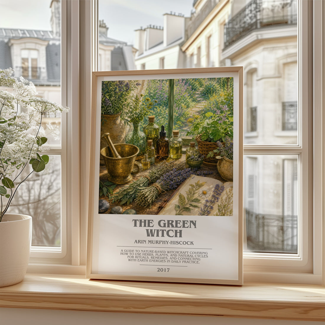 The Green Witch bookish poster colour and style options – Arin Murphy-Hiscock book art