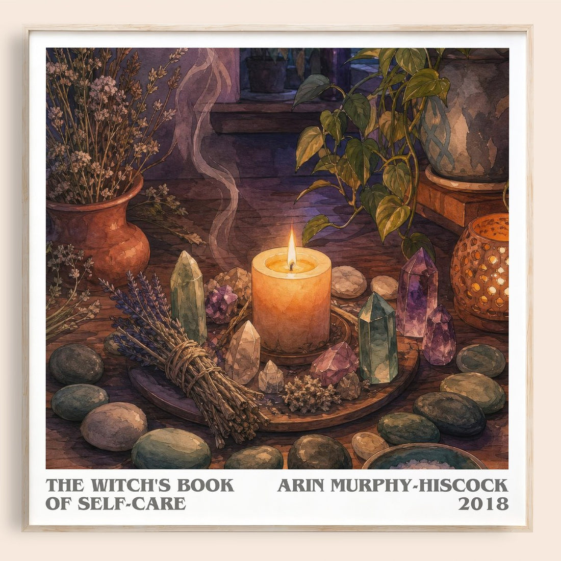 The Witch's Book of Self-Care literary book poster by Arin Murphy-Hiscock – framed literary art print