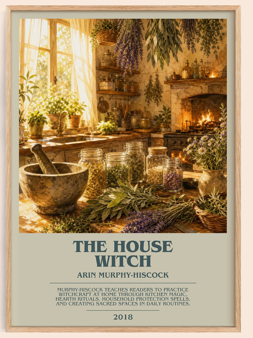 The House Witch bookish book poster by Arin Murphy-Hiscock – framed literary art print