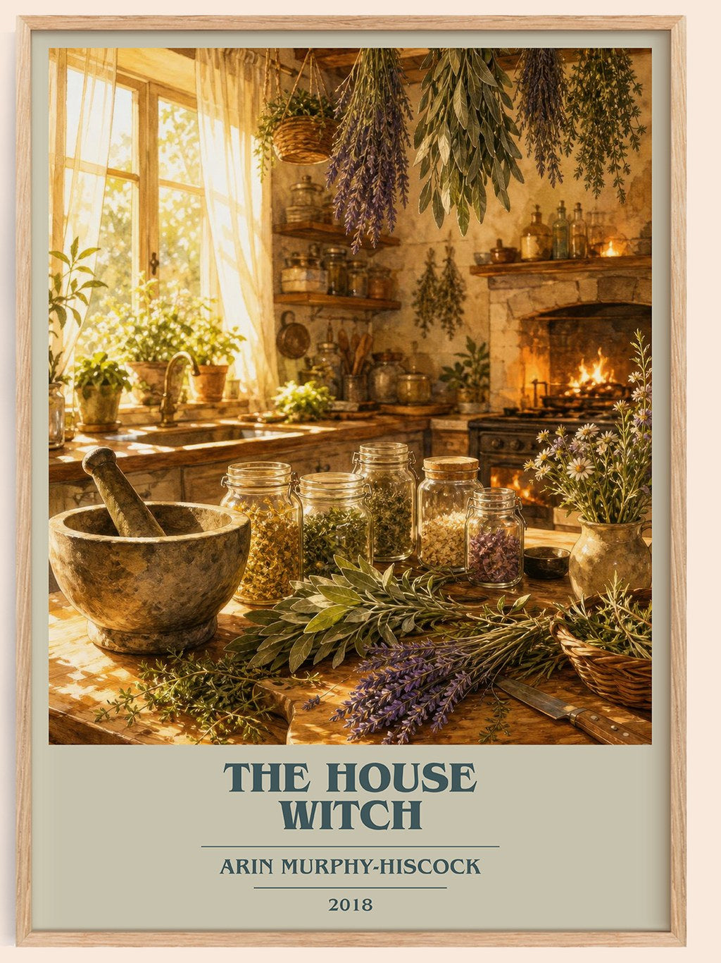The House Witch book cover book poster by Arin Murphy-Hiscock – framed literary art print