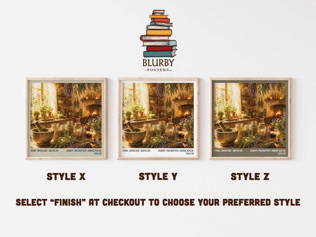 The House Witch literary print in frame leaning in hallway – non fiction wall art (mockup)