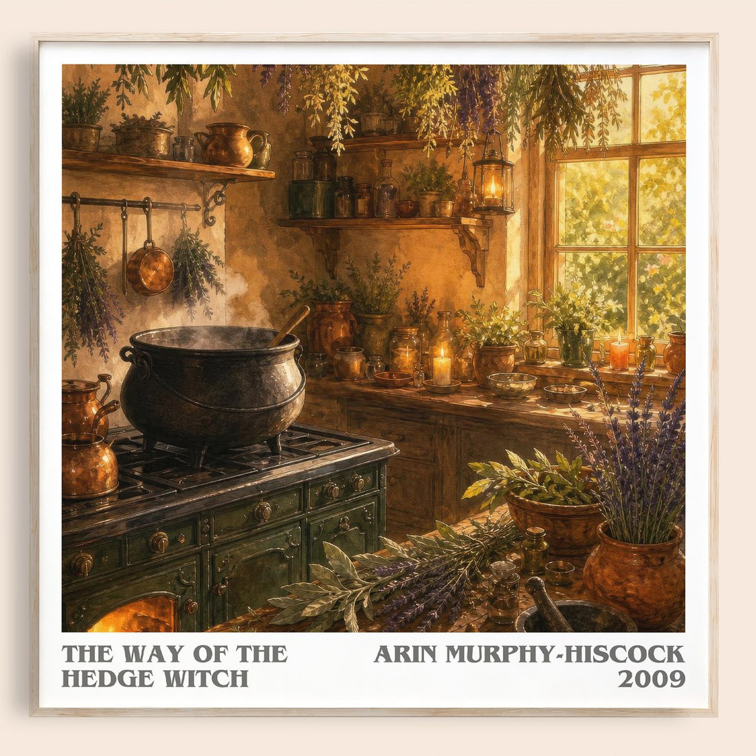 The Way of the Hedge Witch literary book poster by Arin Murphy-Hiscock – framed literary art print