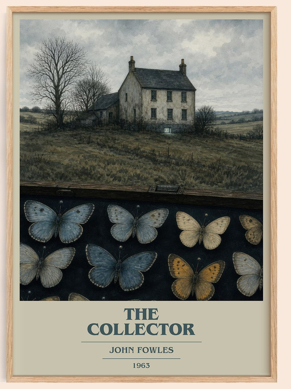 The Collector book cover book poster by John Fowles – framed literary art print