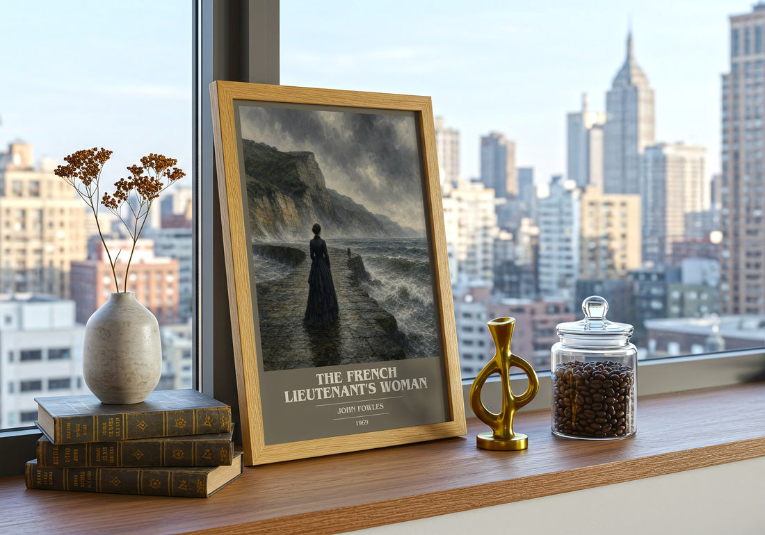 The French Lieutenant's Woman book cover print framed by window – literary home decor