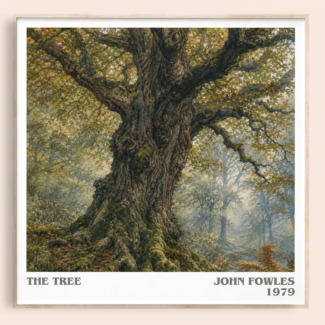 The tree literary book poster by John Fowles – framed literary art print