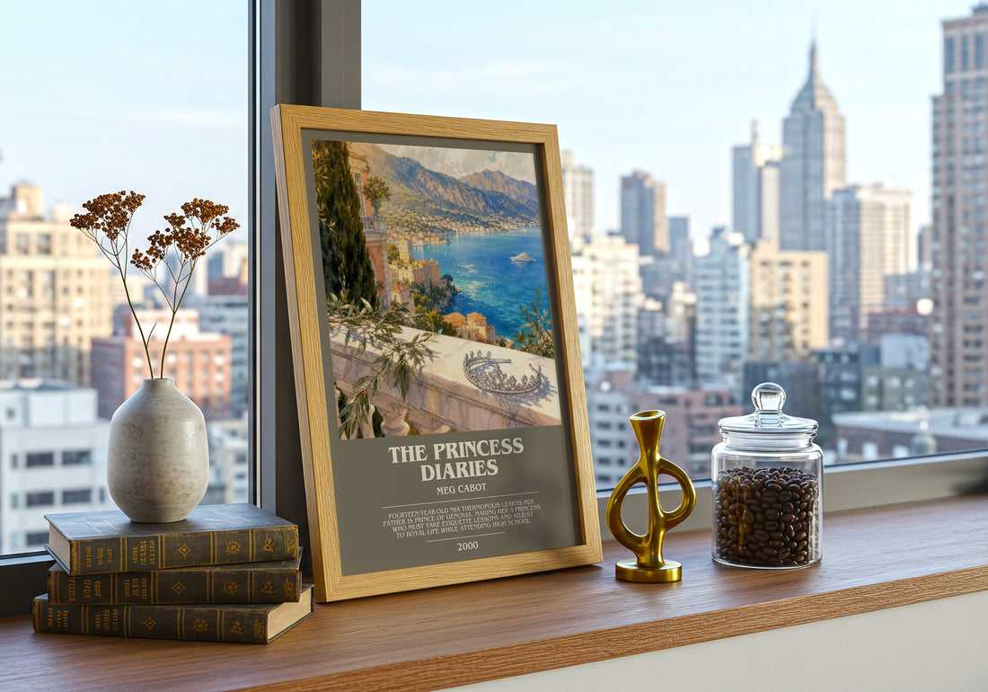 The Princess Diaries bookish print framed by window – literary home decor