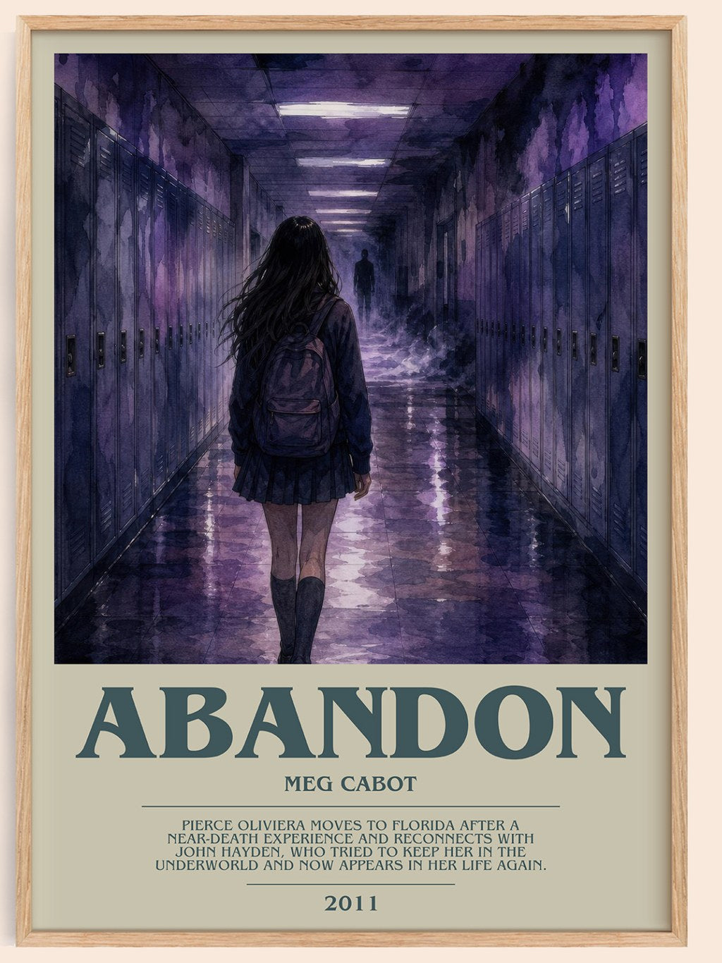 Abandon bookish book poster by Meg Cabot – framed literary art print