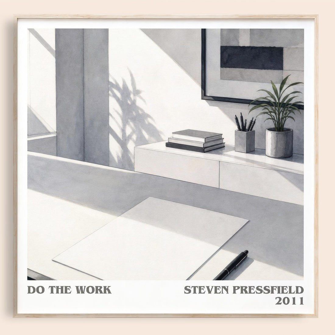 Do the Work literary book poster by Steven Pressfield – framed literary art print