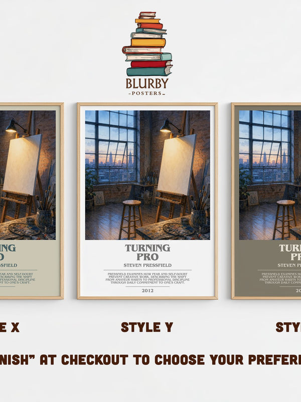 Turning pro bookish print in frame leaning in hallway – non fiction wall art