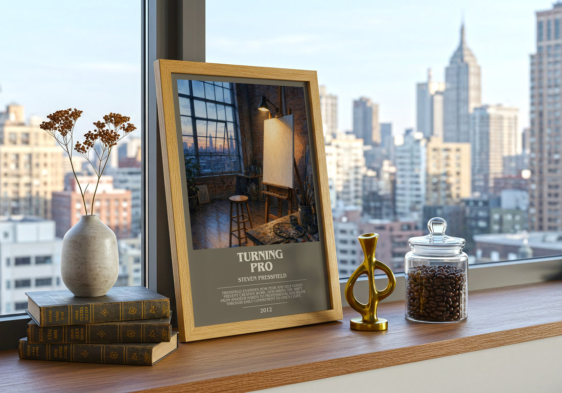 Turning pro bookish print framed by window – literary home decor