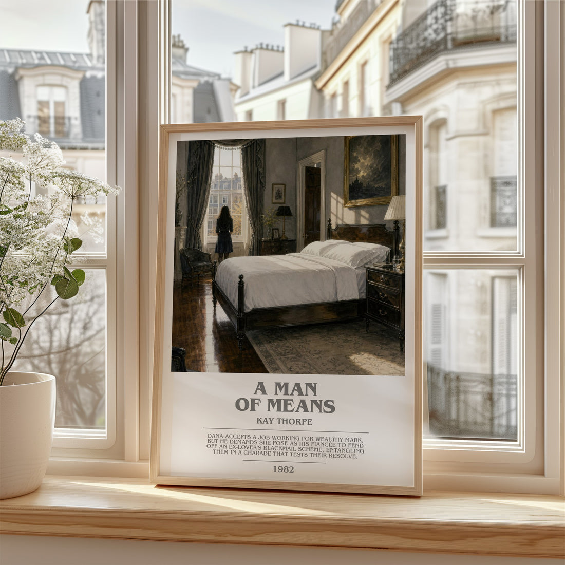 A Man of Means bookish poster colour and style options – Kay Thorpe book art