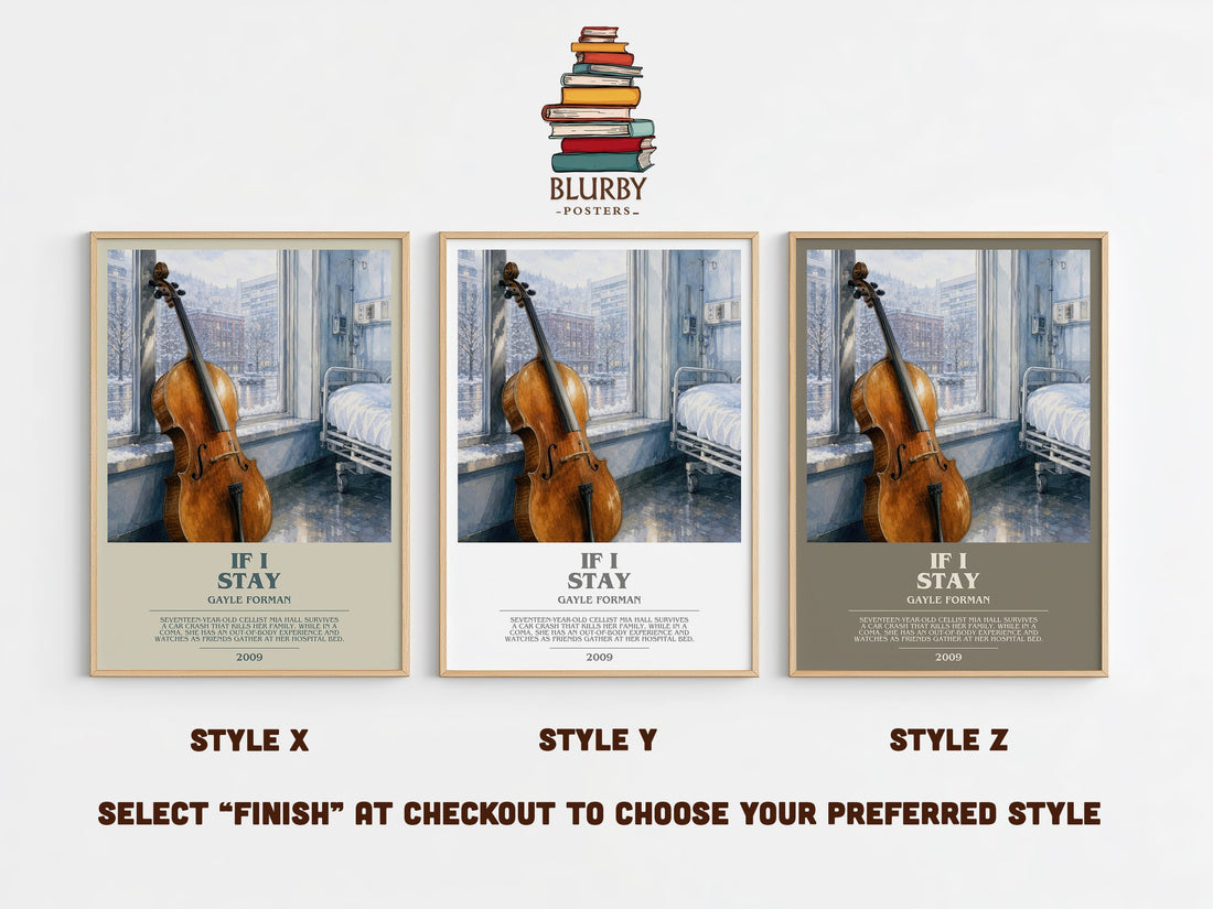If I Stay bookish print in frame leaning in hallway – young adult wall art (mockup)