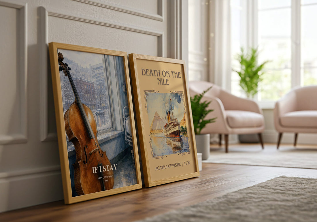 If I Stay watercolour print framed by window – literary home decor