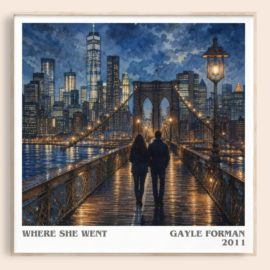 Where She Went literary book poster by Gayle Forman – framed literary art print