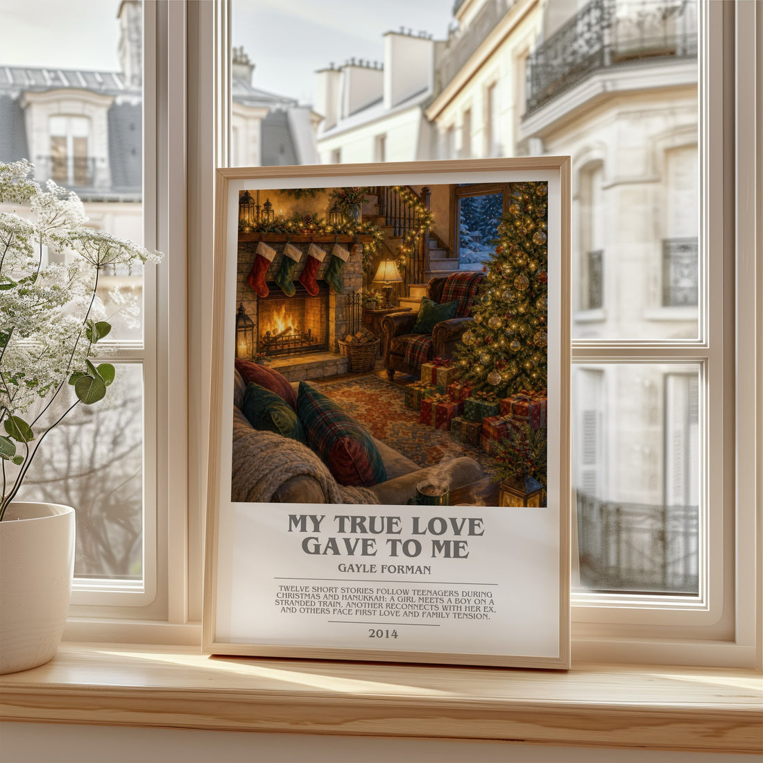My True Love Gave to Me bookish poster colour and style options – Gayle Forman book art
