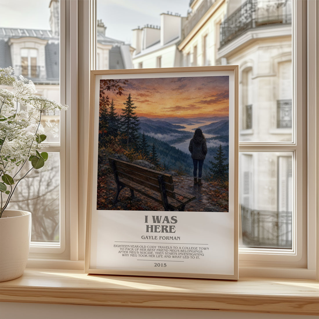 I Was Here bookish poster colour and style options – Gayle Forman book art
