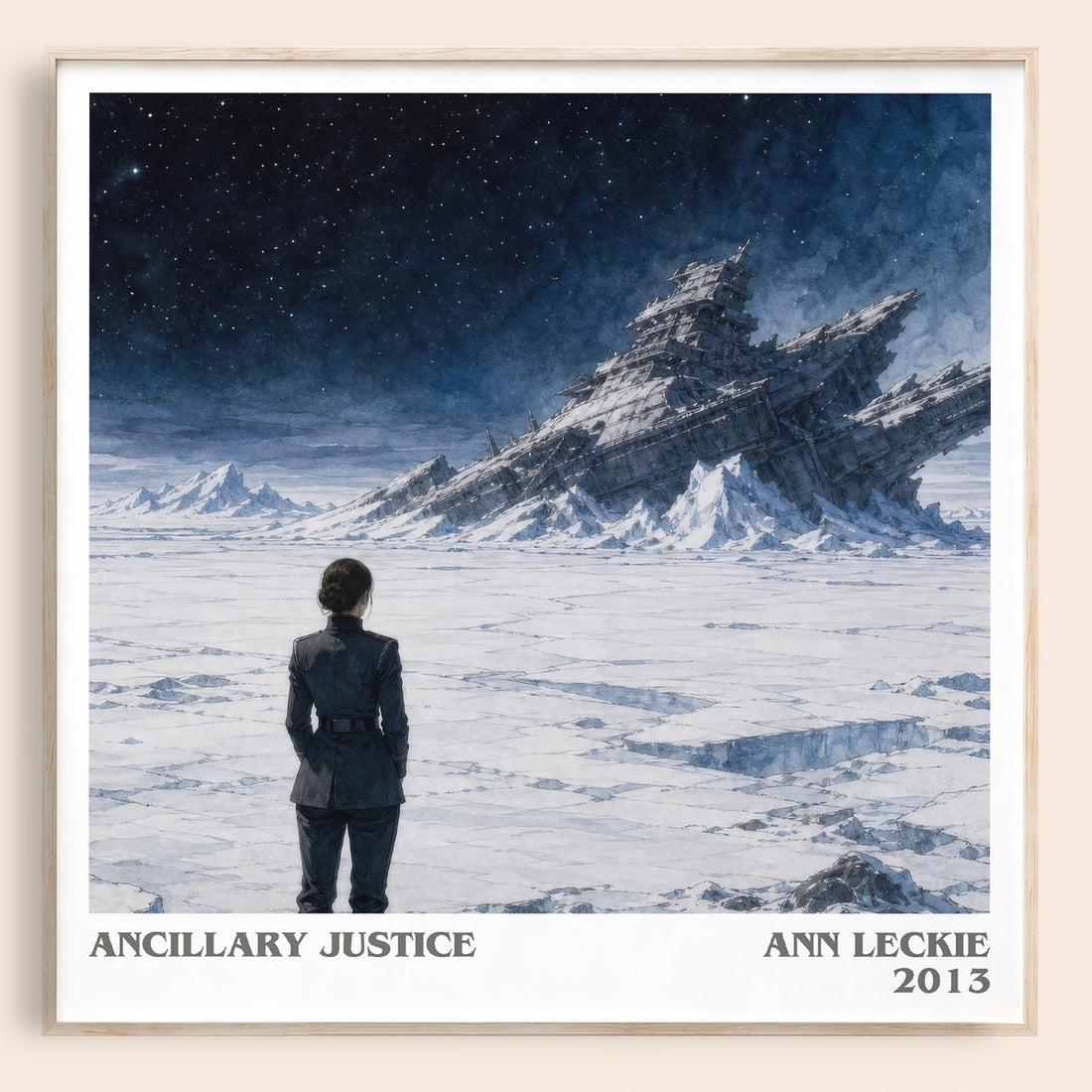 Ancillary Justice literary book poster by Ann Leckie – framed literary art print