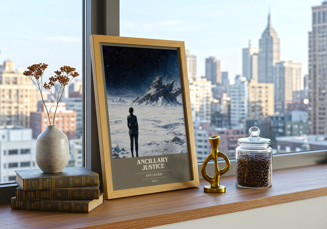 Ancillary Justice book cover print framed by window – literary home decor