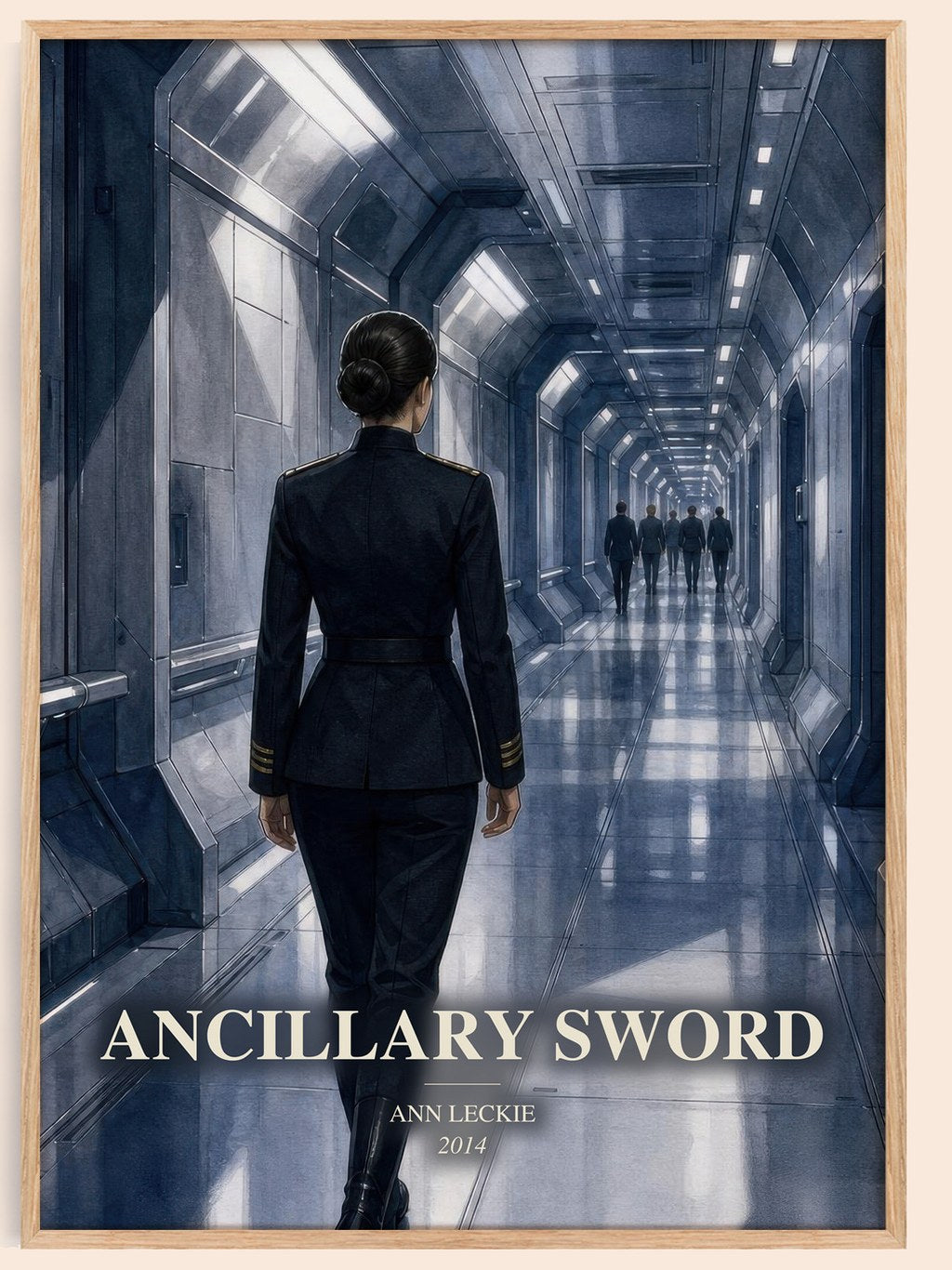 Ancillary Sword watercolour book poster by Ann Leckie – framed literary art print