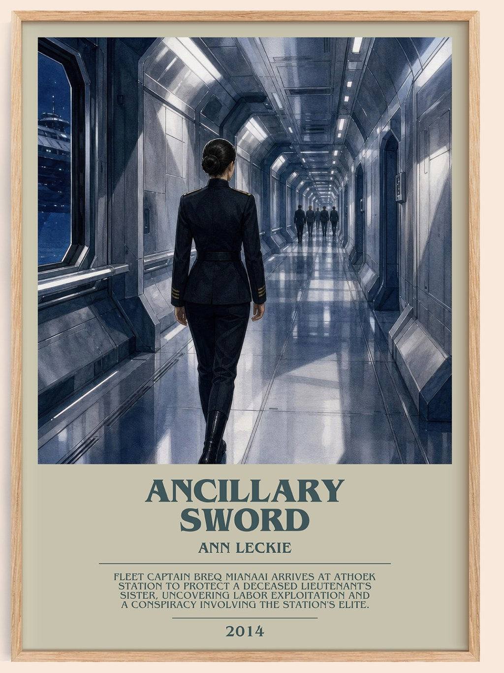 Ancillary Sword bookish book poster by Ann Leckie – framed literary art print